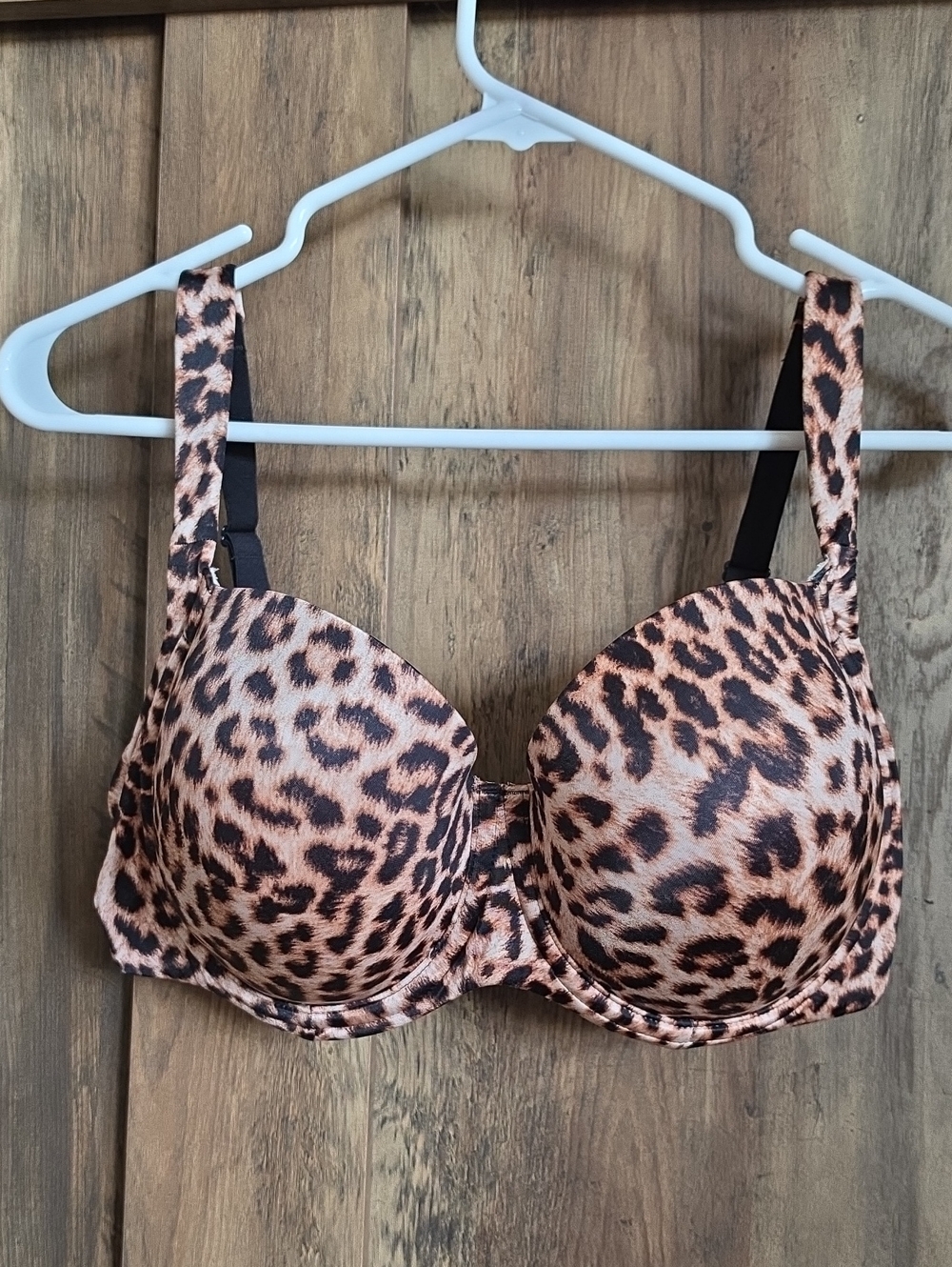 Soma Leopard Print Underwire T-Shirt Bra in Brown and Black